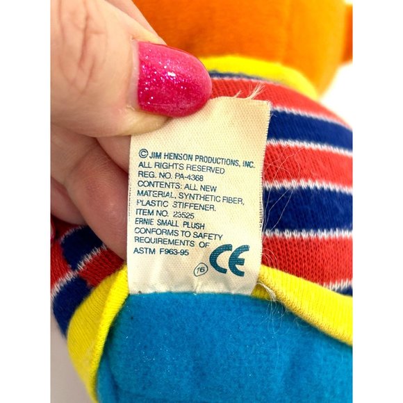 Ernie Sesame Street Plush Toy Vintage Applause 1990s Muppets Jim Henson Unisex - Picture 6 of 17